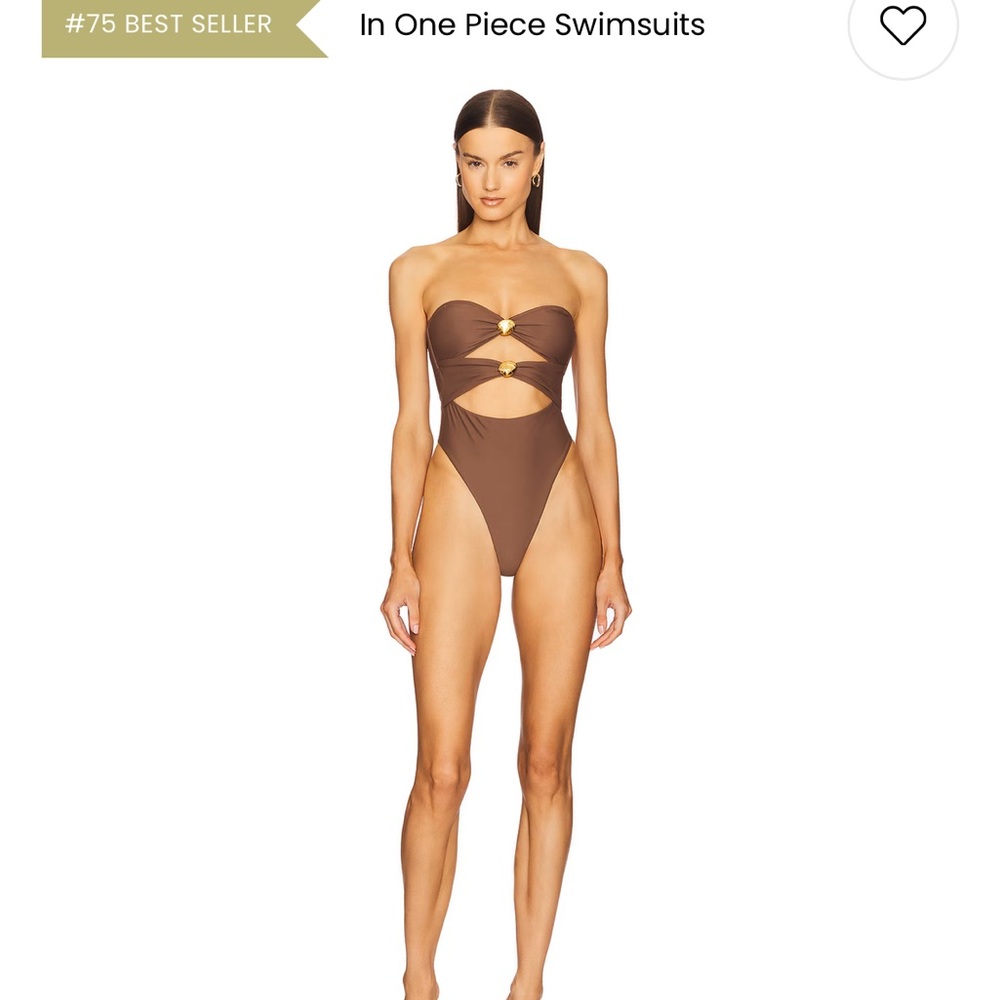 REVOLVE Chocolate Brown One-Piece Swimsuit
